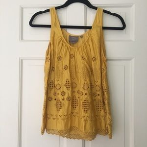 Anthropologie Yellow Sadie Swing Tank